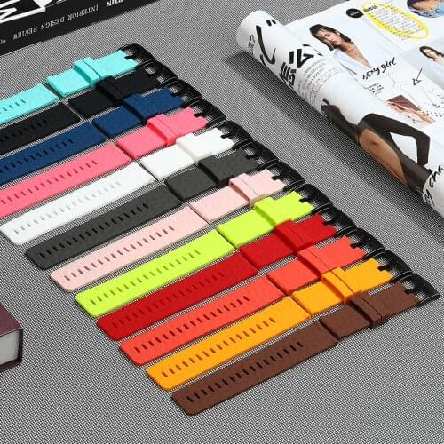 Fast Shipping In Stock Watch Storage Accessories Flat Interface Solid Steel Buckle Fitness Resin Straps Watch Band For Suunto