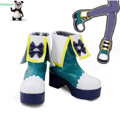 CosplayLove Aikatsu! Idol Activity Todo Yurika Green White Cosplay Shoes Boots Leather Custom Made