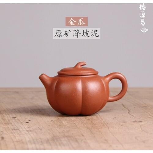 DE chang, yixing recommended pure manual undressed ore down slope mud gourd crafts member Wu Huaqin half a hand-made