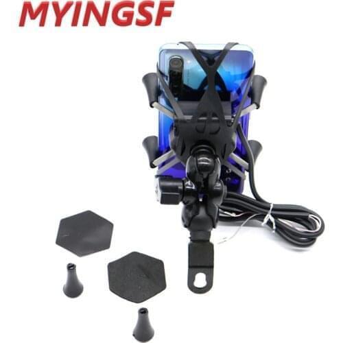 Phone Holder Fork Stem Mount Bracket Motorcycle GPS Navigation Bracket for Yamaha YZF R1 2002-2017 R6 2006-2017 R1M USB Charger