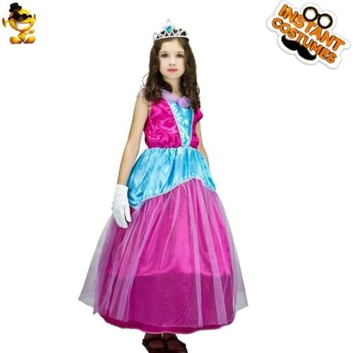 DSPLAY Original Girls Pink Princess Costume Kids Fashionable Beauty Elegant Fancy Dress Costumes For Halloween Christmas Party