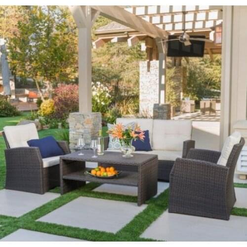 Hot sale quality outdoor furniture small sofa rattan leisure sofa set