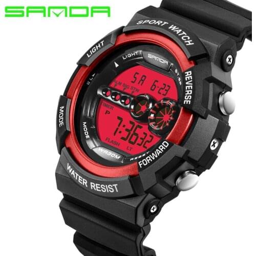 Hot selling luxury brand couple color led display waterproof sports led wristwatches for women man promotion gift digital watch