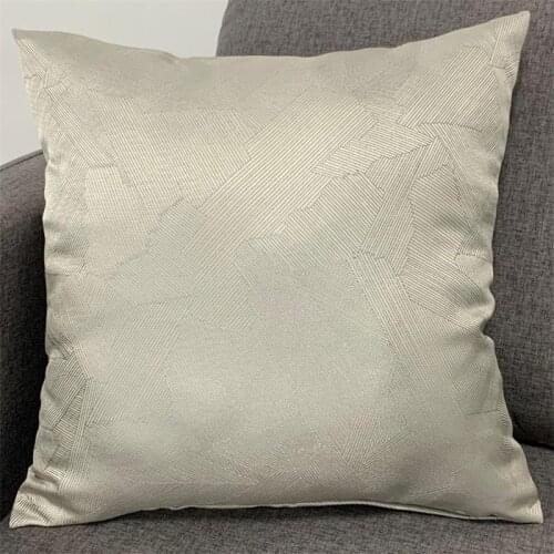 Classical Simple Solid Jacquard Cushion Cover Sofa Decorative Throw Silver Pillow case