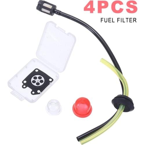 4pcs Fuel Filter Pipes Fuel Hose Seal Set For Trimmers Brush Cutter Rubber Stopper Seals Primers Pump Membrane