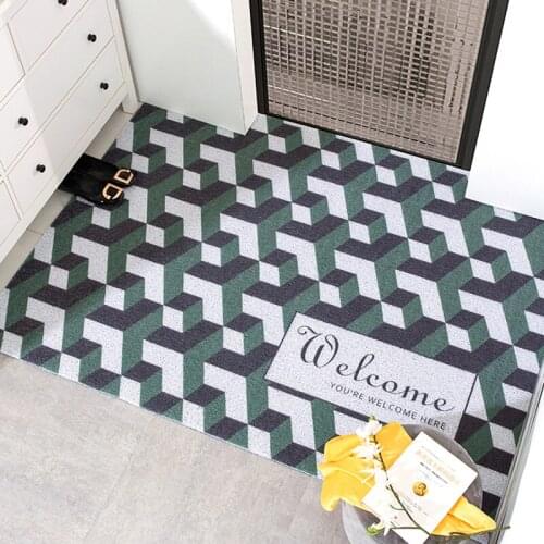 Nordic Style Living Room Carpet PVC Anti-slip Bath Mat Home Kitchen Mat Entrance Front Door Mat Freely Cutting Custom Mat Carpet