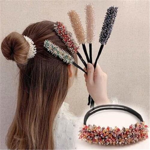 Crystal Rhinestone Hair Claws for Women Lazy Hair Clips Barrettes Ponytail Holder Hairpins Bands Hair Accessories