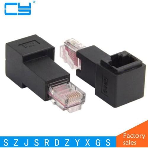 Left & Right & UP& Down Angled 90 Degree 8P8C FTP STP UTP Cat 5e Male to Female Lan Ethernet Network Extension Adapter