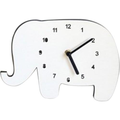 Cartoon Elephant Clock For Children Room Cute Wall Clock Mute Clocks Figurines Hanging Nursery Decor Props