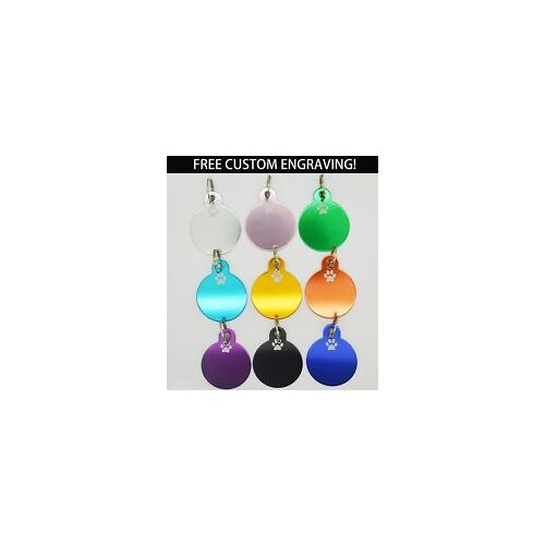 CUSTOM ENGRAVED PET TAGS ID DOG TAG CHEAP PERSONALIZED DOG CAT NECKLACE HOT SALES ROUND PAW PRINT DOG TAGS