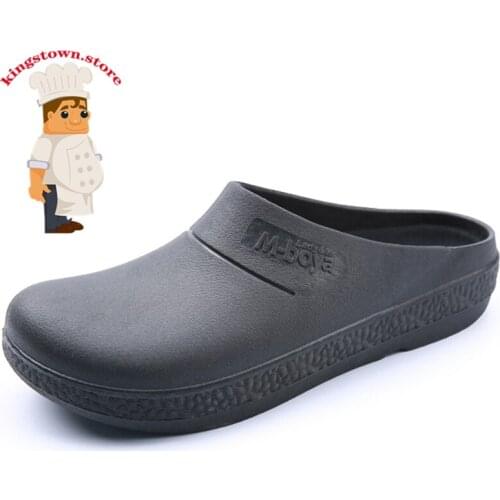Hotel Kitchen Non-Slip Chef Shoes Casual Flat Work Shoes Breathable Waterproof Kitchen Chef Shoes Large Size Black