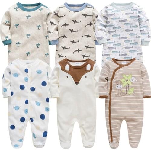 2019 Honeyzone Newborn Baby Girl Clothes Winter Full Sleeve Body baby boy Footie recien nacido Cotton Infant cartoon jumpsuit