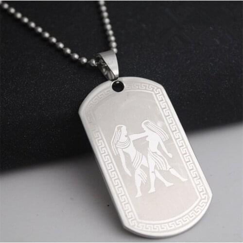 RONGQING 1pcs Special offer High Quality 12 Constellations Necklace For Men/Women Stainless Steel Necklaces 60cm Silver Gift