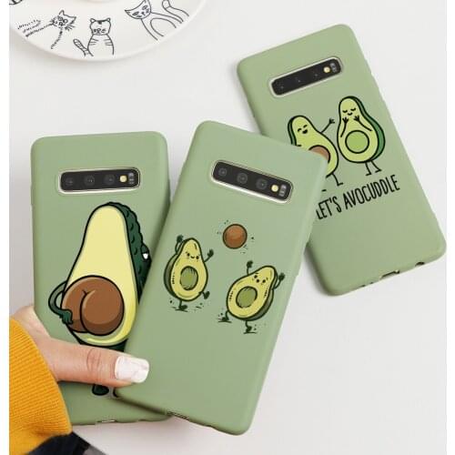 Silicone Case For Coque Samsung Galaxy S8 S9 S10 S20 Ultra Plus S10e J4 J5 J6 Plus J7 Prime 2017 2018 Cartoon Avocado Cover Case