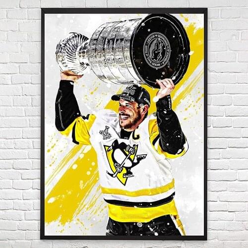 Sidney Crosby Poster Pittsburgh Penguins Ice Hockey Wall Painting Canvas Print Art Sport Decorative Picture for Home Decor
