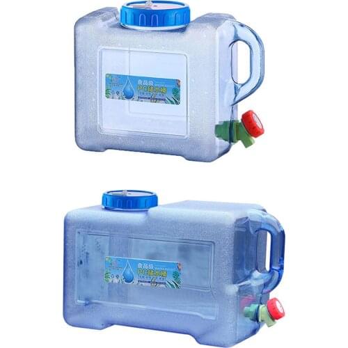 5/8L Car Portable Handheld Water Container PC Outdoor Self-Driving Tour With Faucet Camping Square Barrel Plastic Storage Bucket