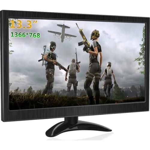13.3 inch Portable Monitor 1366x768 Gaming PC Monitor HDMI LCD Monitor Portable for PS4 Raspberry Pi Xbox CCTV Portable Monitor