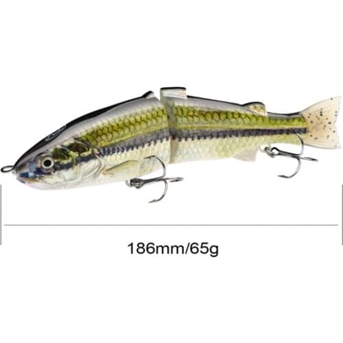 5pcs18.6cm 65g Big Crankbait Glide Bait Lifelike Multi Jointed Swimbait 6# Pike Muskie Salmon Pike Walleye Bass Sea Fishing Bait