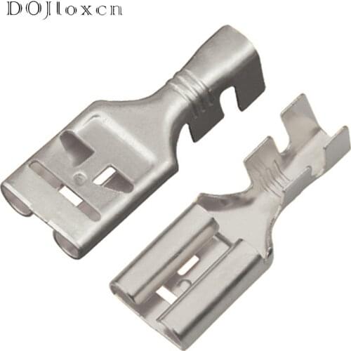 20 Pcs 9.5mm Plug-In Spring Terminal Female Connector Plug-In Wiring Cold-Pressed Terminal Copper Plug-In DJ622-D9.5x1.2C G256