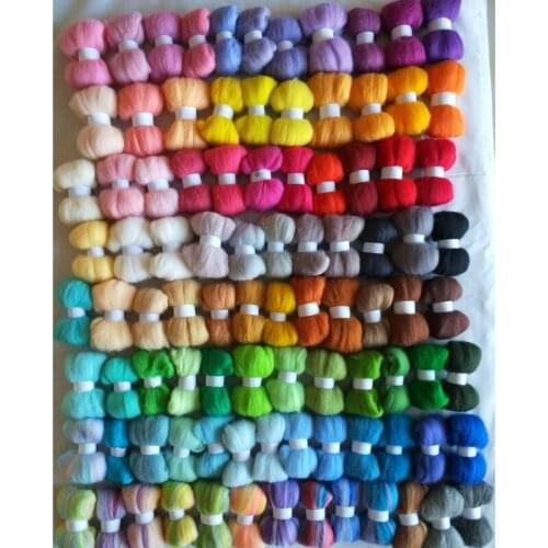 DIY wool for felting mix 93 colors merino 100% wool fiber doll needlework roving in needle felt kit 10G/bag