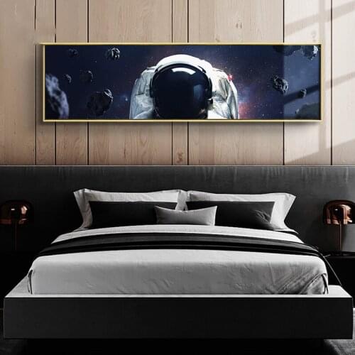 Nordic Space planet astronaut Long Picture wall Poster painting living room bedroom room head Canvas Painting Wall Art Mural