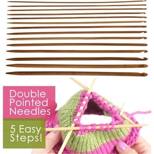 14Pcs/Set 3-10mm DIY Knitting Needles Carbonized Bamboo Crochet Hooks for Sweater