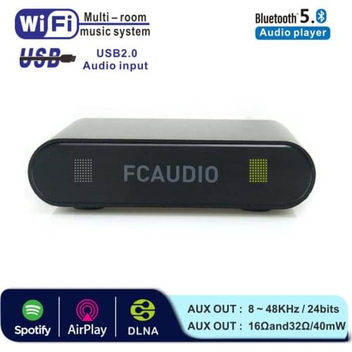 FC WR10 WiFi And Bluetooth 5.0 HiFi Stereo Audio Receiver Adapter With Airplay DLNA Internet Radio Multiroom Free App