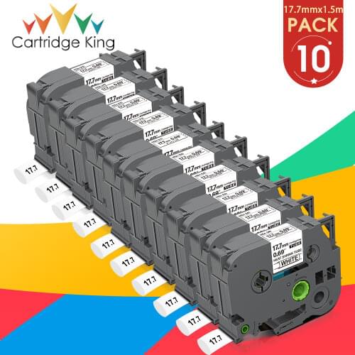 10 Pack 17.7mm Compatible for Brother HSe-241 HSe241 HS-241 HS241 Heat Shrink Tube Label use in PT-D400 PT-D600 PT-P750WVP Print