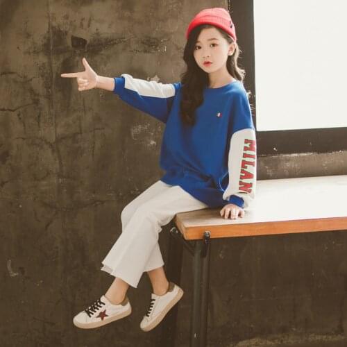 Korean Style Knitted Oversize Sweatshirt for Girls 2020 Teen Long Sleeve Pullover Hoodies Size 8 10 12 14 15 years