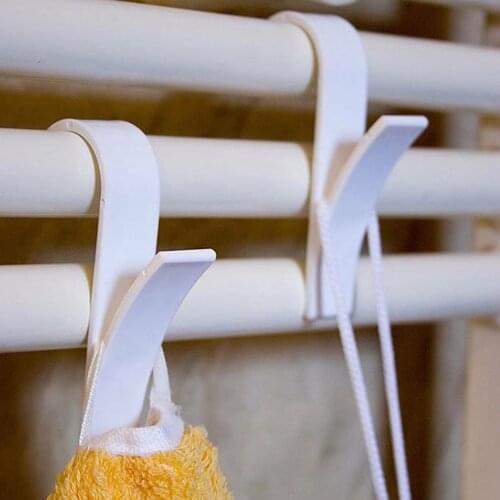 Hanger For Heated Towel Radiator Rail Clothes Hanger Bath Hook Holder Percha Plegable Scarf Hanger white 4/6pcs