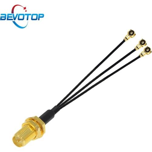 1 to 3 Splitter Cable 1 RP-SMA Female to 3 u.FL IPX IPEX4 MHF4 Female Jack RF1.13 Pigtail WIFI Antenna Extension Cable Jumper