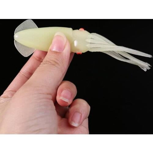 1pc New 110mm B2 Fishing Octopus Squid Bodies Luminous Artificial Fake Fish Lure Glow In Dark Soft Bait Ocean lake/Beach fishing