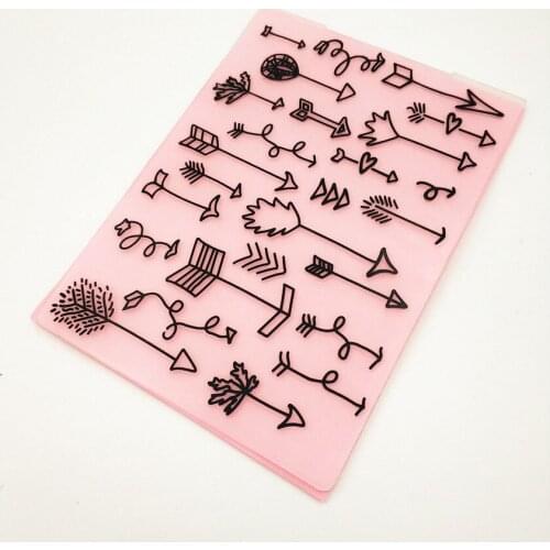 10.5x14.5cm arrow Embossing folders Plastic bump Scrapbooking DIY Template Fondant indentation Cake Photo Album Card Make