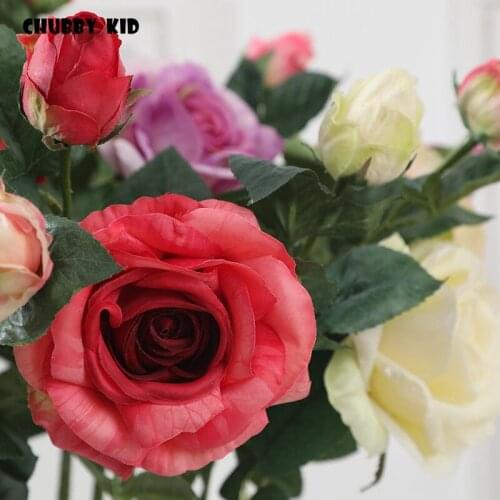 10pcs/lot ! wholesale high simulation real touch 2 heads artificial rose flowers wedding decorative Moisturizing felt latex rose