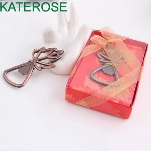 10PCS Autumn Fall Leaf Design Bottle Opener Wedding Favor Magic Collection Reception