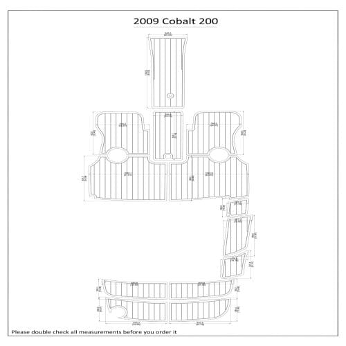 2009 Cobalt 200 Swim Step & Cockpit Pad Boat EVA Teak Decking 1/4" 6mm