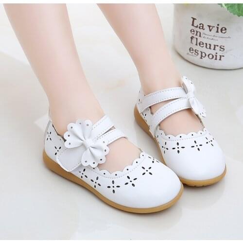 SLYXSH 2019 Baby Girls PU leather shoes white pink rose Sparkle Party Ballerina Flats Little Kid bow Show Princess Dress Shoes