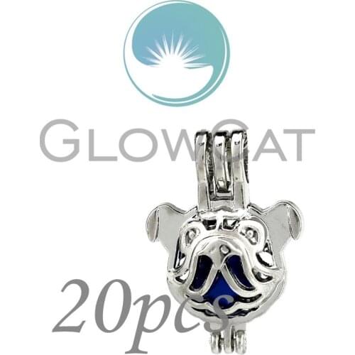 20x KK850 Puppy Shar Pei Beads Cage Jewelry Making Aromatherapy Oyster Pearl Cage Locket Pendant