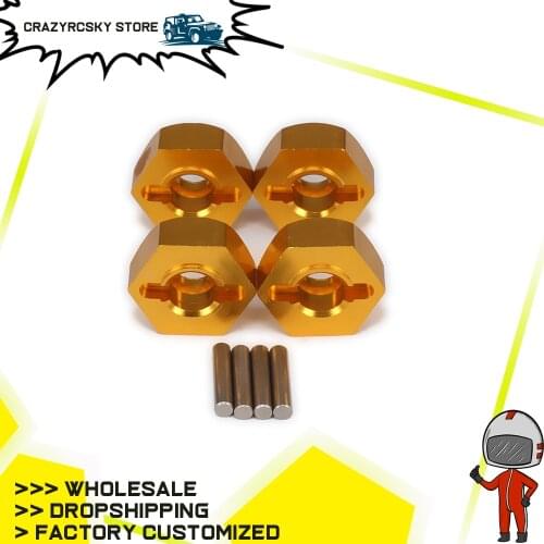 4PCS Wheel Hex Hub Adapter w/Pins For Rc Hobby Model Car 1/10 FS Racing Truck Buggy 53810 Alloy Aluminum Upgraded Hop-Up Parts