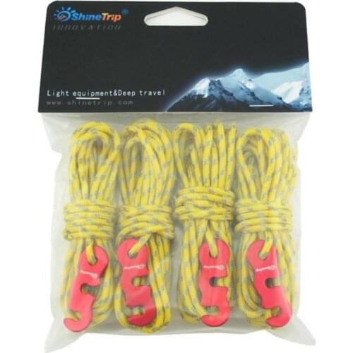 4 Pieces Multifunctional Tent Rope Accessories Outdoor Sports Camping Hiking 400 Cm Durable Polypropylene Red
