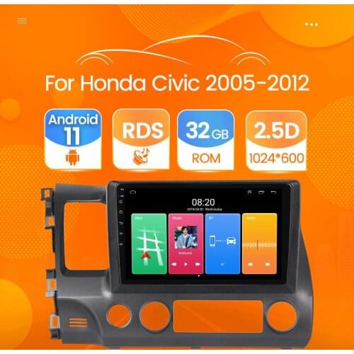 Android11 Car Radio Multimedia Video Player for Honda Civic 8 2005-2011 Car Audio GPS Navigation 2 DIN with RDS DVR Camera WIFI