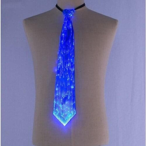 Free shipping 50pes/lot New LED fashion creative luminous tie Fathers exclusive fiber optic tie Cool gifts on fathers Day