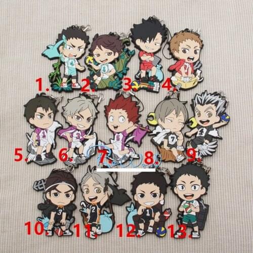 Haikyuu Anime keychain Oikawa Tooru Kozume Kenma Kuroo Tendo Satori Koutarou Hinata Rubber strap/mobile phone strap D194