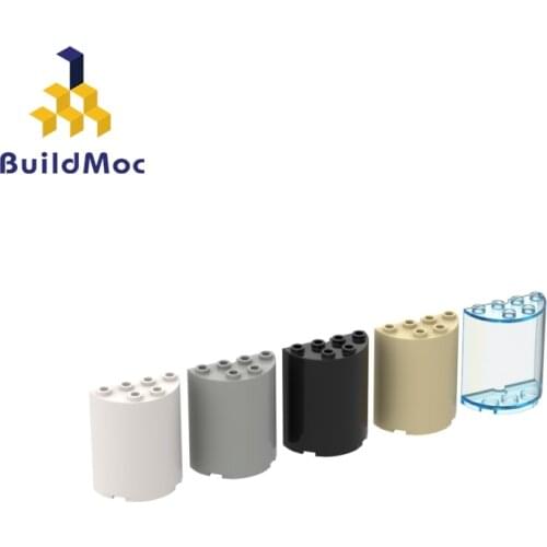 BuildMOC 20430 2x4x4 semi-cylindrical 6259 6218 For Building Blocks Parts DIY Construction Creative