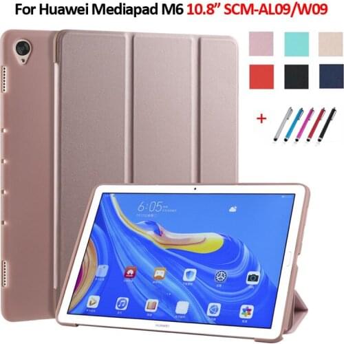 For Huawei Mediapad M6 10.8 Case Funda PU Leather Soft Silicon Back Stand Tablet Cover For Huawei M6 10.8" PRO SCM-AL09/W09 Case