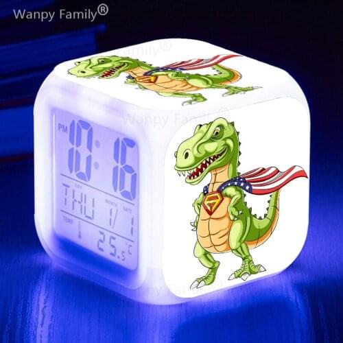 Guitar Dinosaur Alarm Clock 7 Colors Changing Night Light Led Digital Clock Children Desk Clock Despertador Kids Birthday Gift