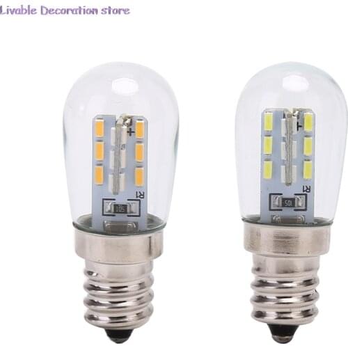E12 LED High Bright LED Light Bulb Glass Shade Lamp Pure Warm White Lighting For Sewing Machine Refrigerator AC220V 2W