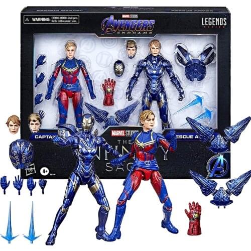 Hasbro Marvel Legends Anime Figure Captain Marvel Pepper Rescue Armor Set Genuine Model Anime Action Figure Toys for Children