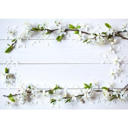 White Wooden Plank Flowers Photographic Backgrounds for Photo Studio Baby Newborn Backdrops for Photo Shootings Goods Cloth Toys