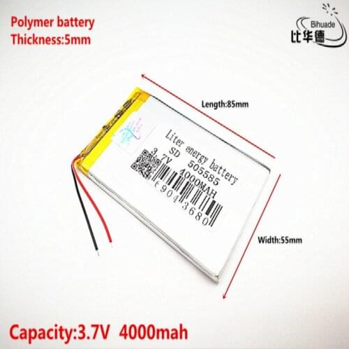 Good Qulity 3.7V,4000mAH,505585 Polymer lithium ion / Li-ion battery for TOY,POWER BANK,GPS,mp3,mp4